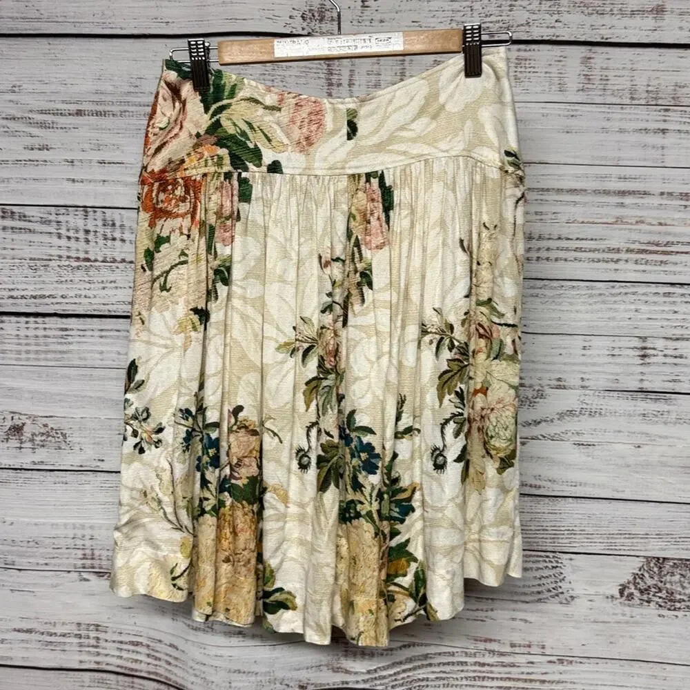 Peruvian Connection Leilani Pleated Floral Skirt Size 4